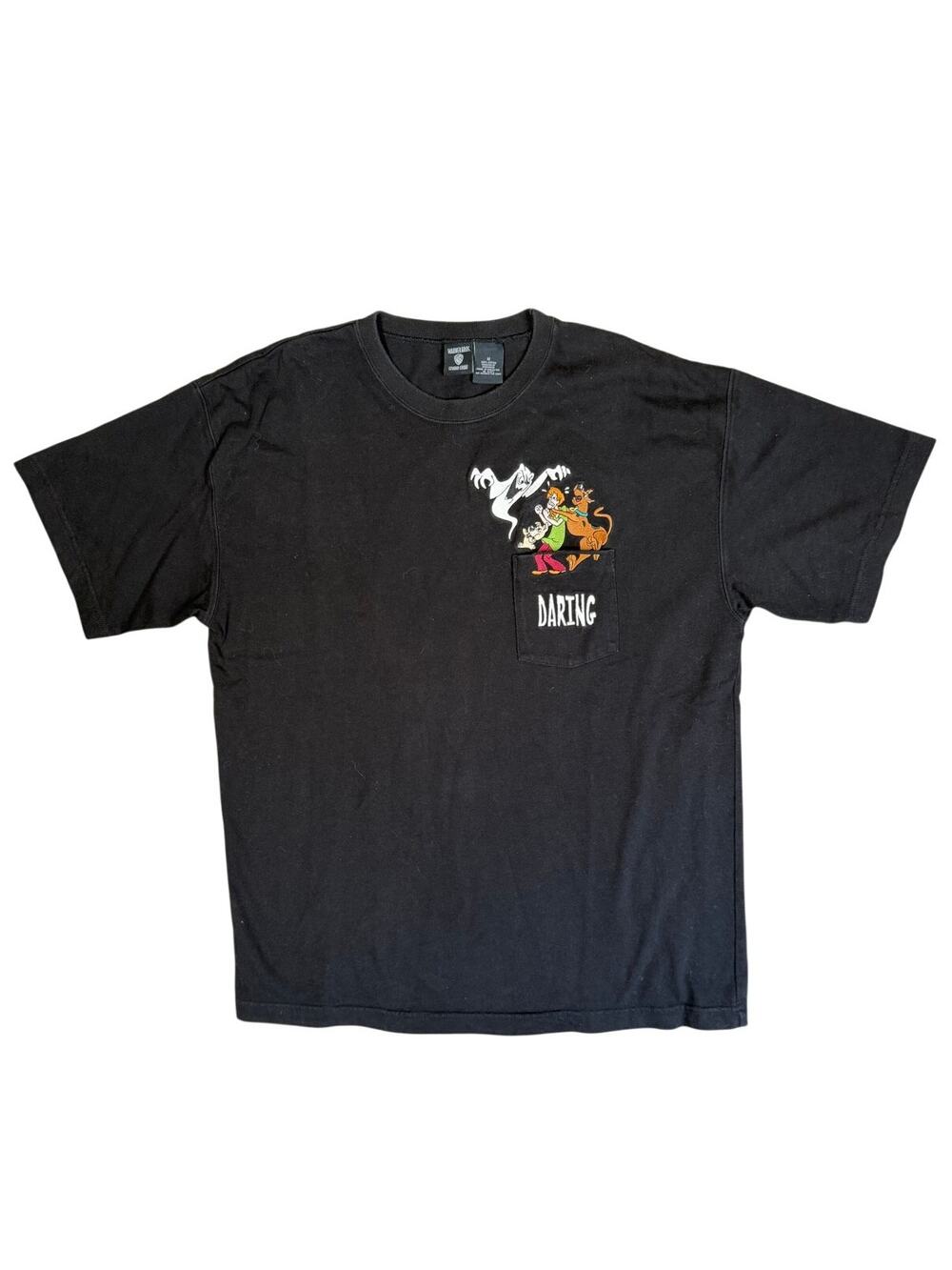 Vintage Scooby Doo Warner Bros T Shirt Mens Medium Black 90s Cartoon Graphic
